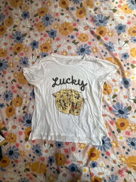 Lucky Brand Tops - Lucky Brand Tiger Graphic White T-Shirt